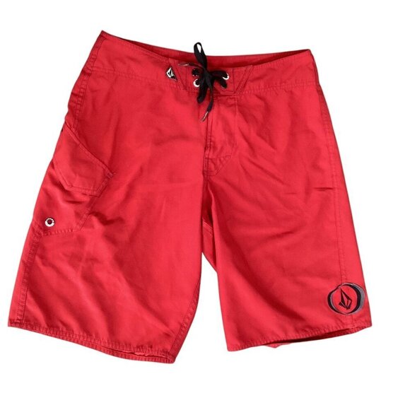 Volcom Board Shorts Swim Trunks Mens 30 Red #100P - Picture 2 of 8